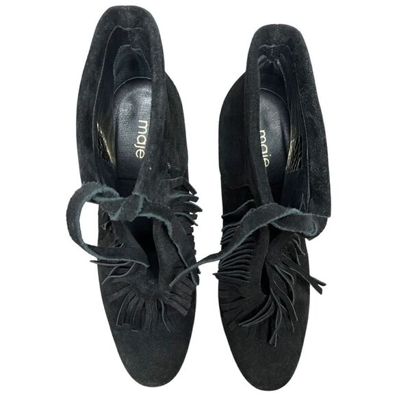 Maje Suede Fringe Boots Size 9 - Picture 5 of 10